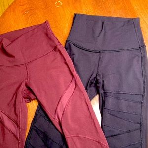 2 high waisted leggings with unique designs